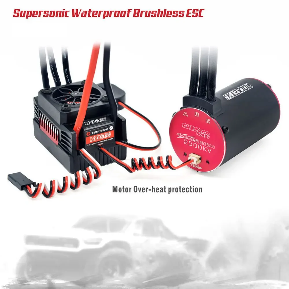 Фото UniFlyRocket RC Supersonic V2 80A 100A 120A 150A ESC Водонепроницаемый бесщеточный регулятор скорости для радиоуправляемых моделей автомобилей 1/8, 1/10, 1/7 №4