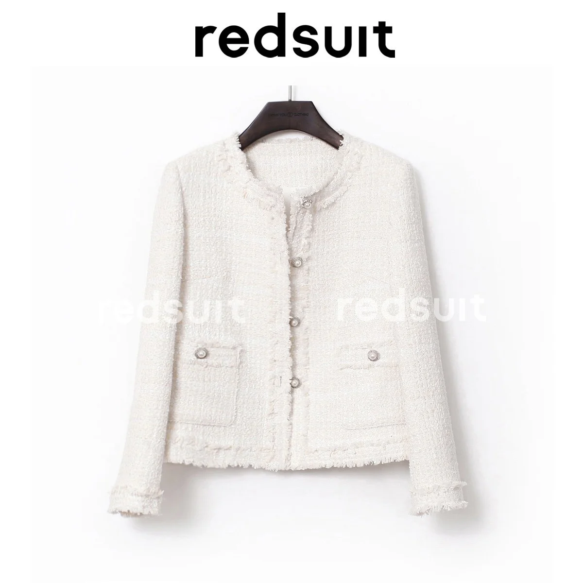 Exquisite Lotus Root Small Fragrant Coat Thick Tweed Weaving Temperament Tassel Short Top
