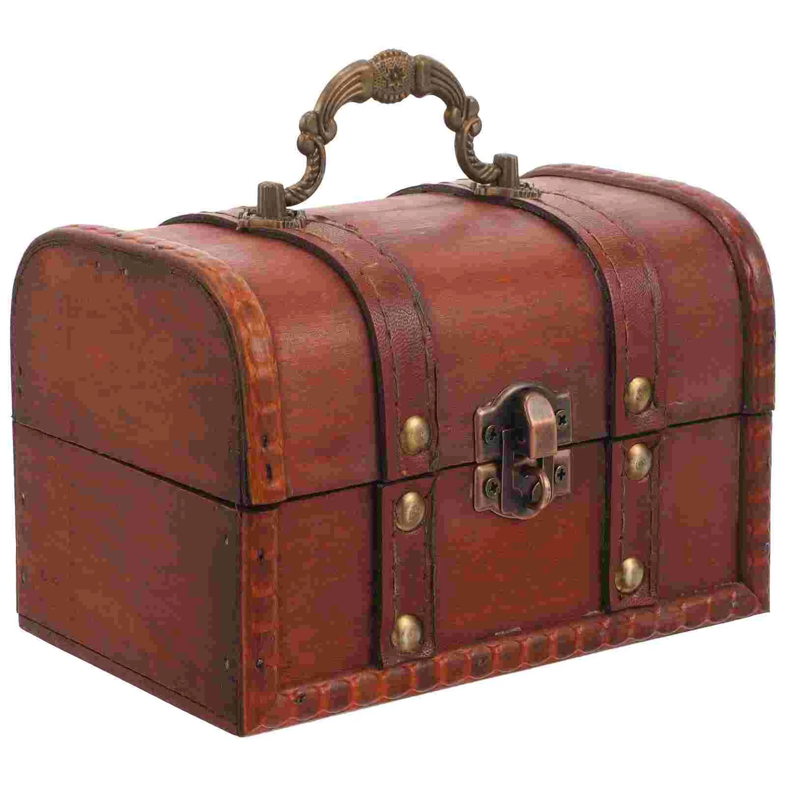 

Jewelry Storage Box Vintage Case Bathroom Decorations Vanity Wooden Piggy Bank Earring