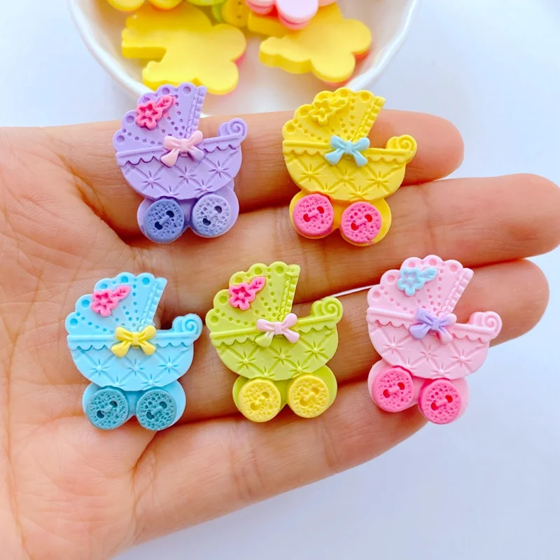 

10pcs Mix Colors Baby stroller series Nail Art Decorations DIY Nail accessories charm Cartoon Manicure Accessories