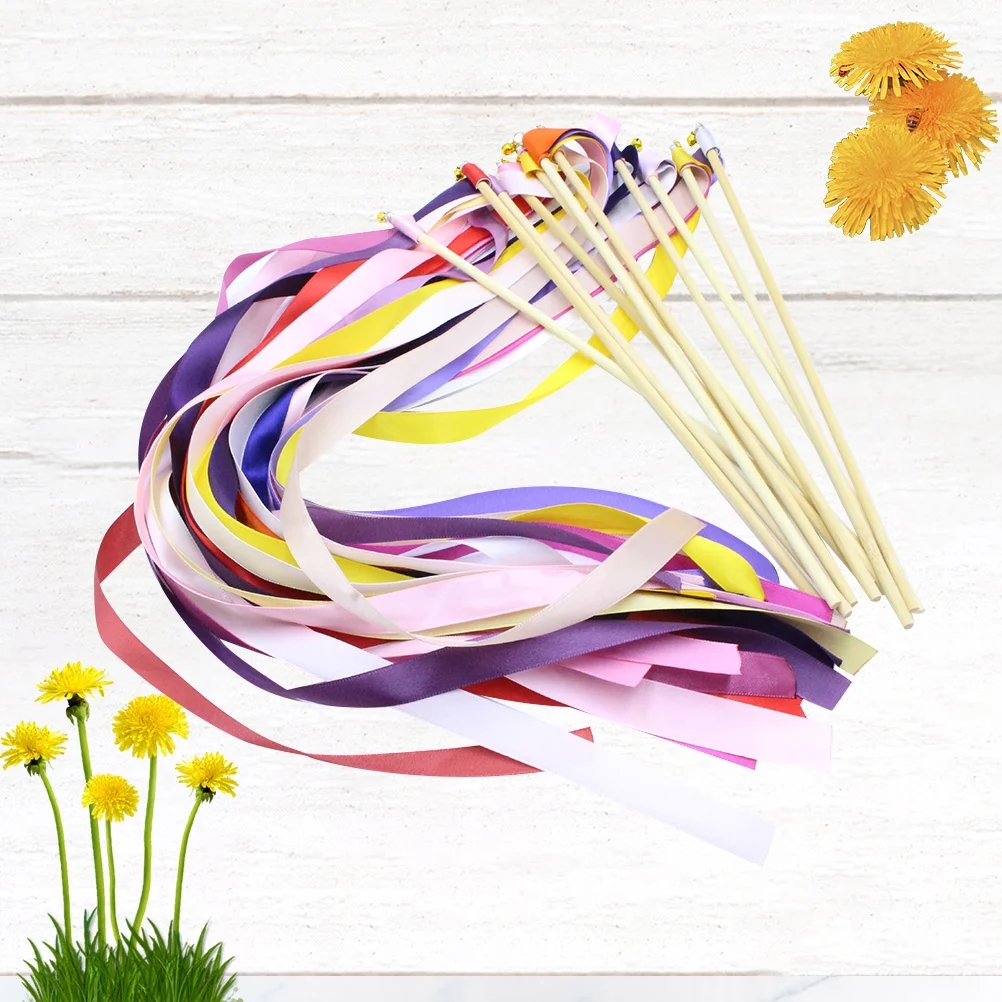 

Ribbon Streamers Sticks Dance Ribbons Stick Wedding Rhythm Wand Wands Party Chromatic Twirling Dancing Performance Birthday