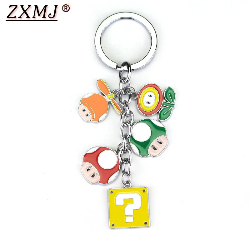 

Game Anime Mushroom Flower Keychain Cartoon Alloy Pendant Keychain Classic Keychain Cute Keyring Couple Women Gift Customization