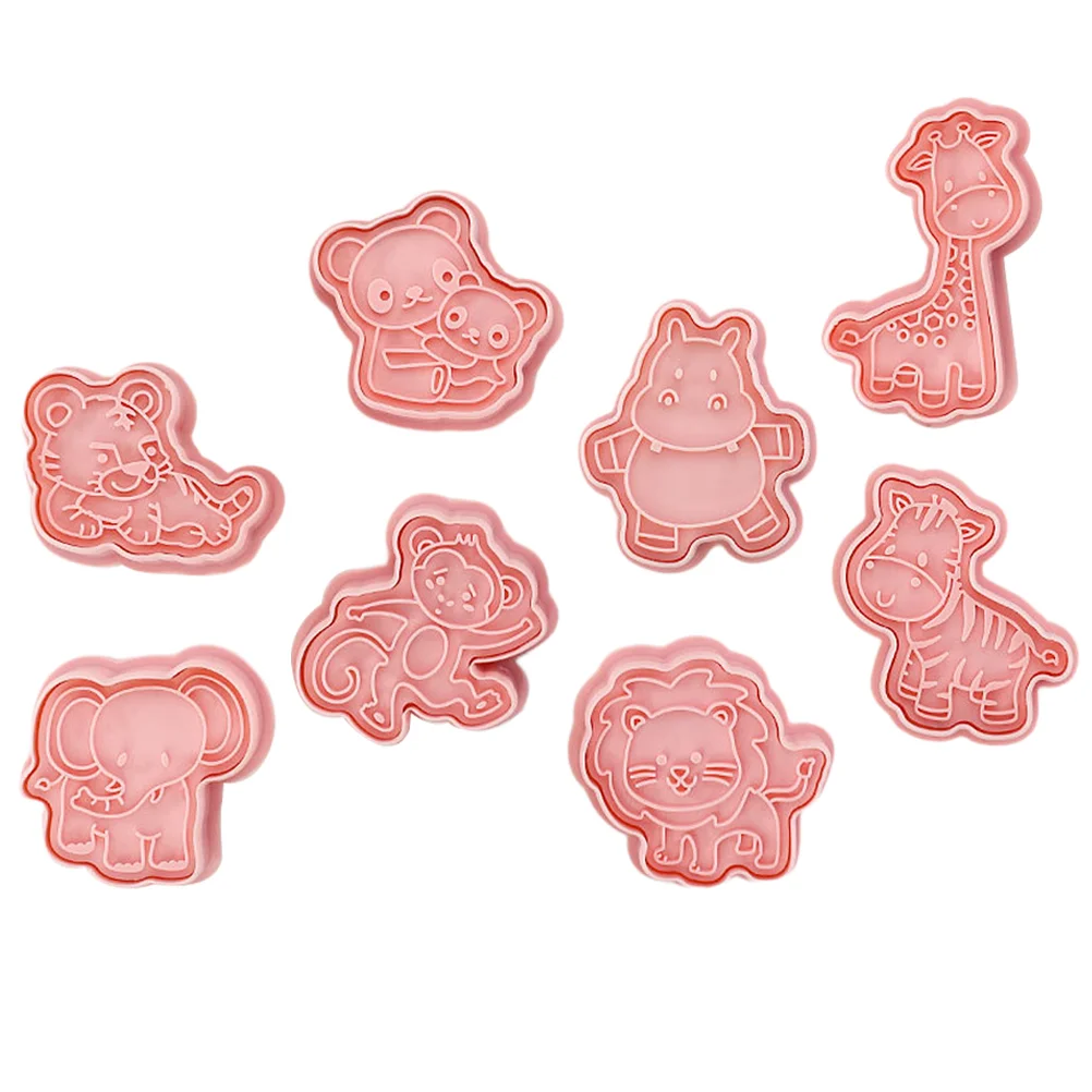 

8 Pcs Baking Supplies Reusable Molds Animal Cookie Cartoon Stamps Stencils Tool