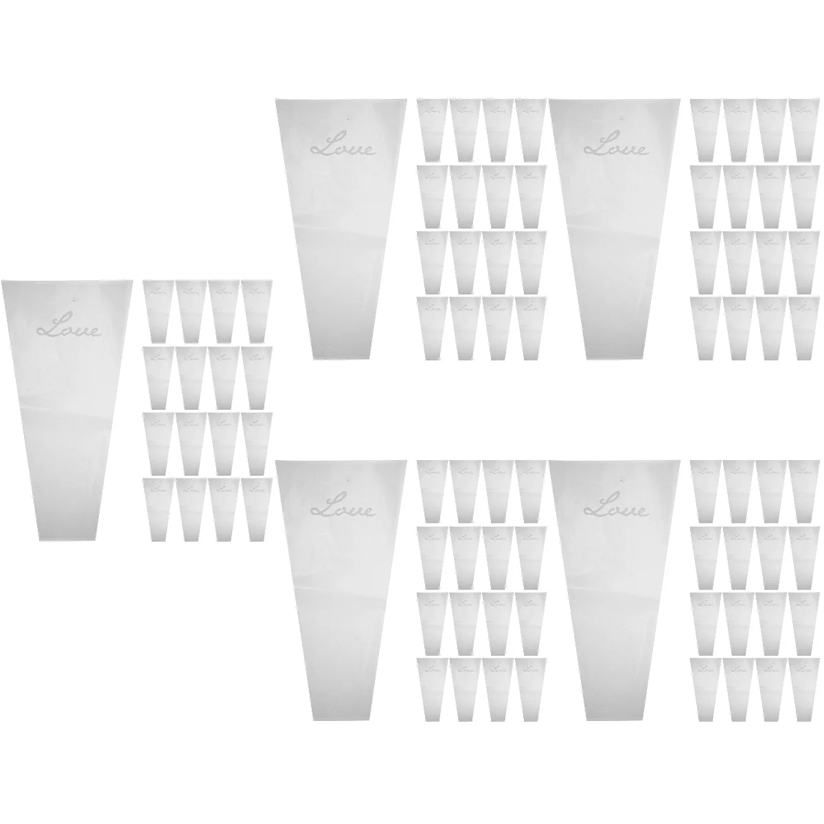 

250 pcs Portable Flower Pouches Trapezoidal Plants Bouquet Packaging Bags
