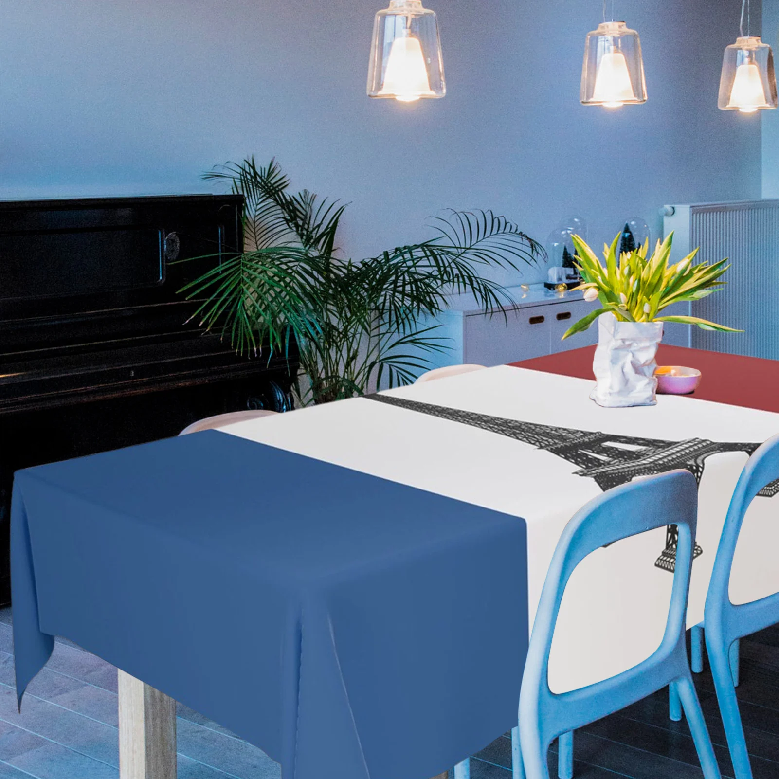 

Скатерть с французским флагом, одноразовая скатерть для кухонного стола из плотной ткани с французским флагом, скатерть для стола из полиэс...