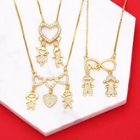 niche design cartoon doll love zircon couple necklace european and american personality boy and girl collarbone chain