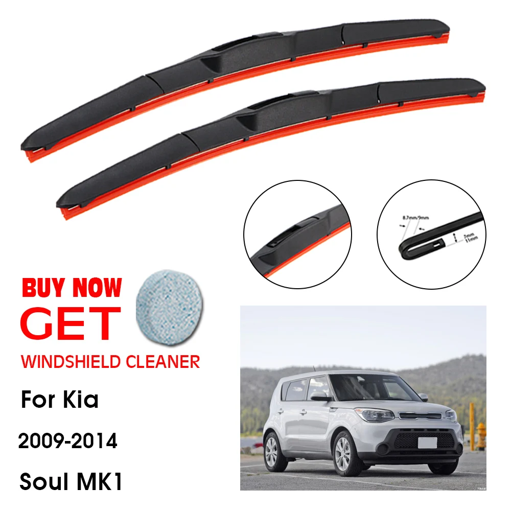 

Стеклоочиститель автомобильный для KIA Soul MK1 24 дюйма + 20 дюймов 2009-2014, стеклоочиститель лобового стекла, стеклоочистители из силикагеля, аксес...