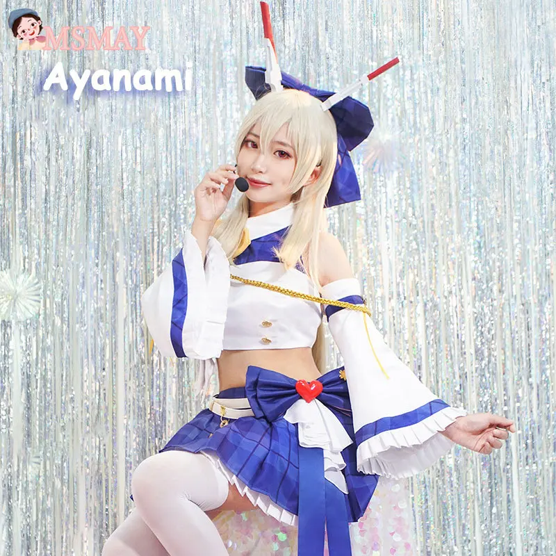 

MsMay Game Azur Lane IJN Ayanami Cosplay Costume Wig Anime Halloween Cool Idol Cute Uniform Suits Cosplay Feminino Saias