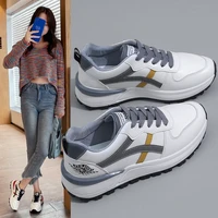 new womens sneakers white leather casual shoes soft comfortable platform shoes ins trend walking shoes fashion forrest shoes