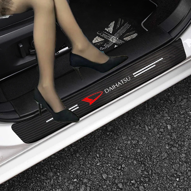 

4pcs Car Carbon Fiber Sticker Auto Door Sill Stickers for Daihatsu Terios Sirion Mira Materia Rocky YRV Feroza Charade Car