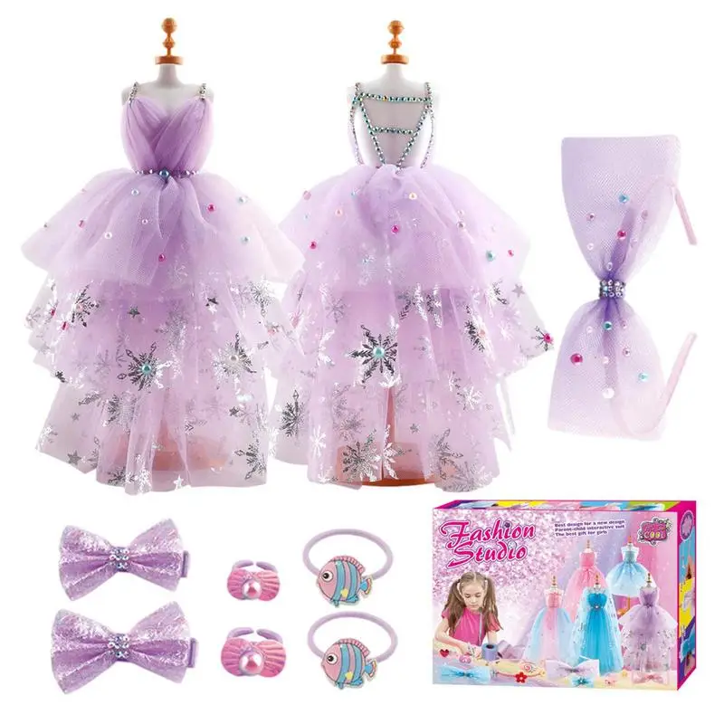 

Fashion Design Kit For Girls Children Pretend DIY Doll Clothing Design Game Cute Playset Enhance Hands-On Ability Colorful