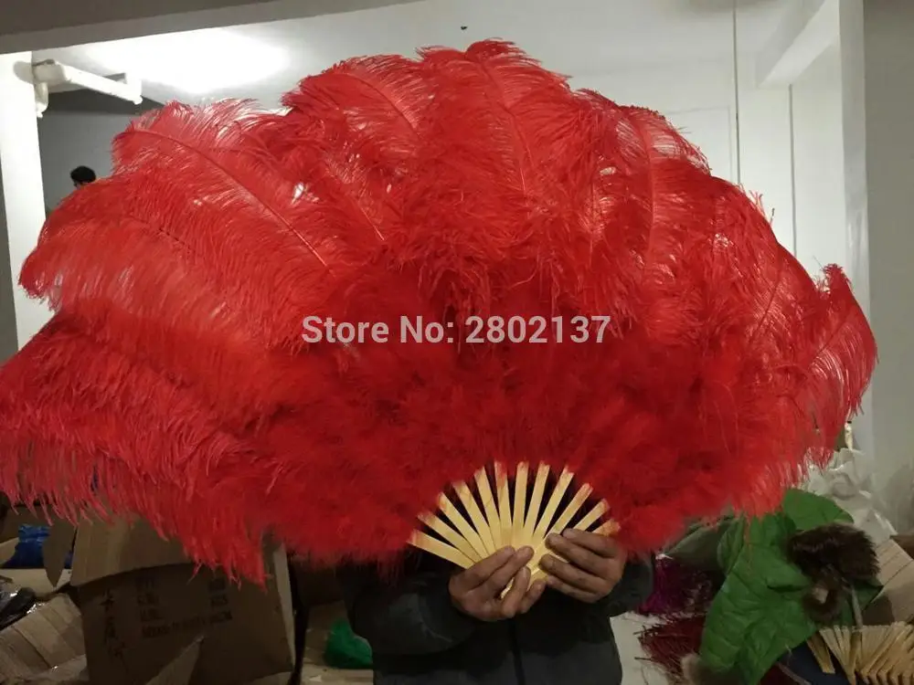 

wholesale red ostrich feathers for Halloween party decorations decorated with belly dancers fan decorated Halloween party