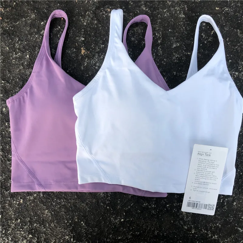 Solid Color Soft U-back Fitness Bra Comprehensive Training Jogging Gym Sports Yoga Underwear Luluwomen Tight Tank Top Chest Pad