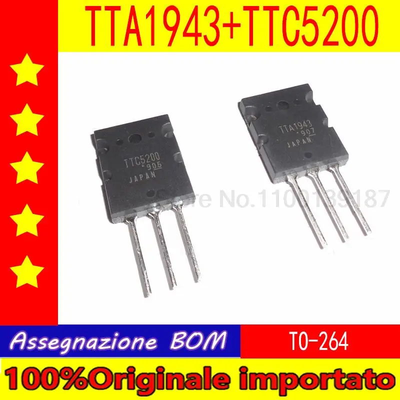 

5 pairs of TTA1943 TTC5200 A1943 C5200 TO-264 high-power amplifier