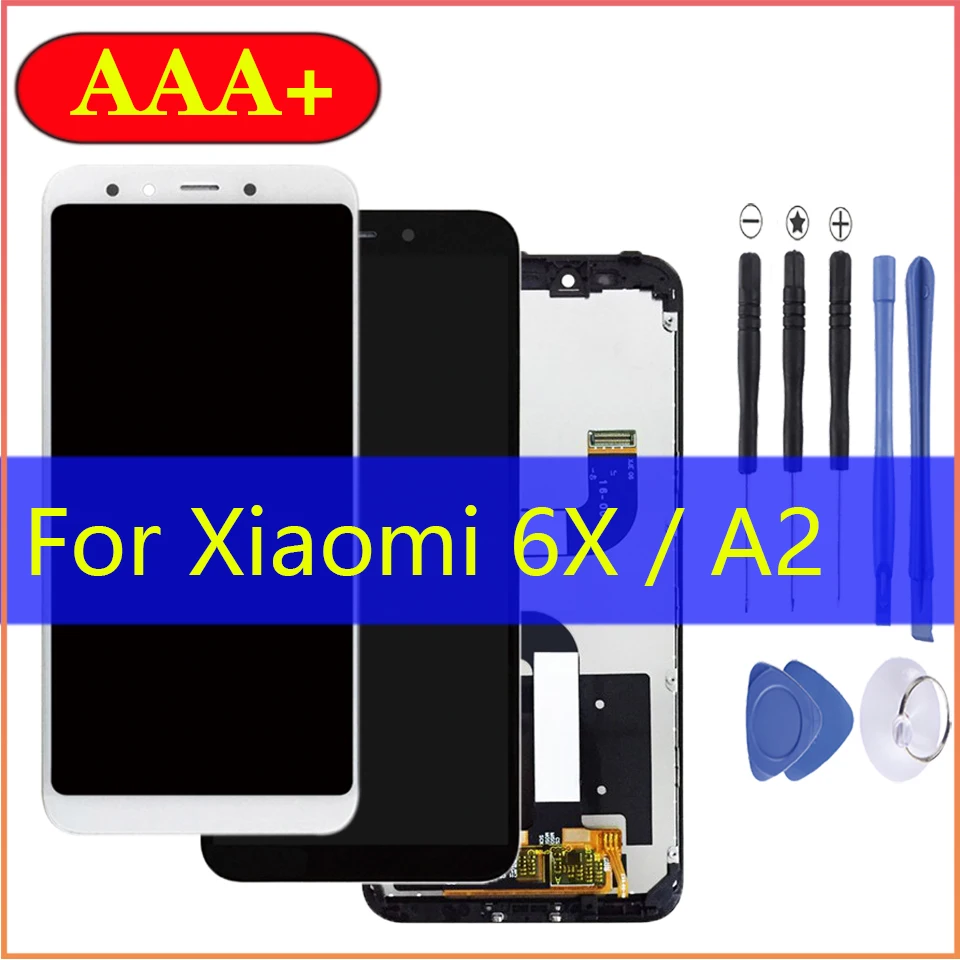 

ЖК-дисплей 6,99 дюйма для Xiaomi Mi 6X, зеркальные ЖК-дисплеи с рамкой для Mi A2, сенсорный экран, дигитайзер, сборка, детали edge