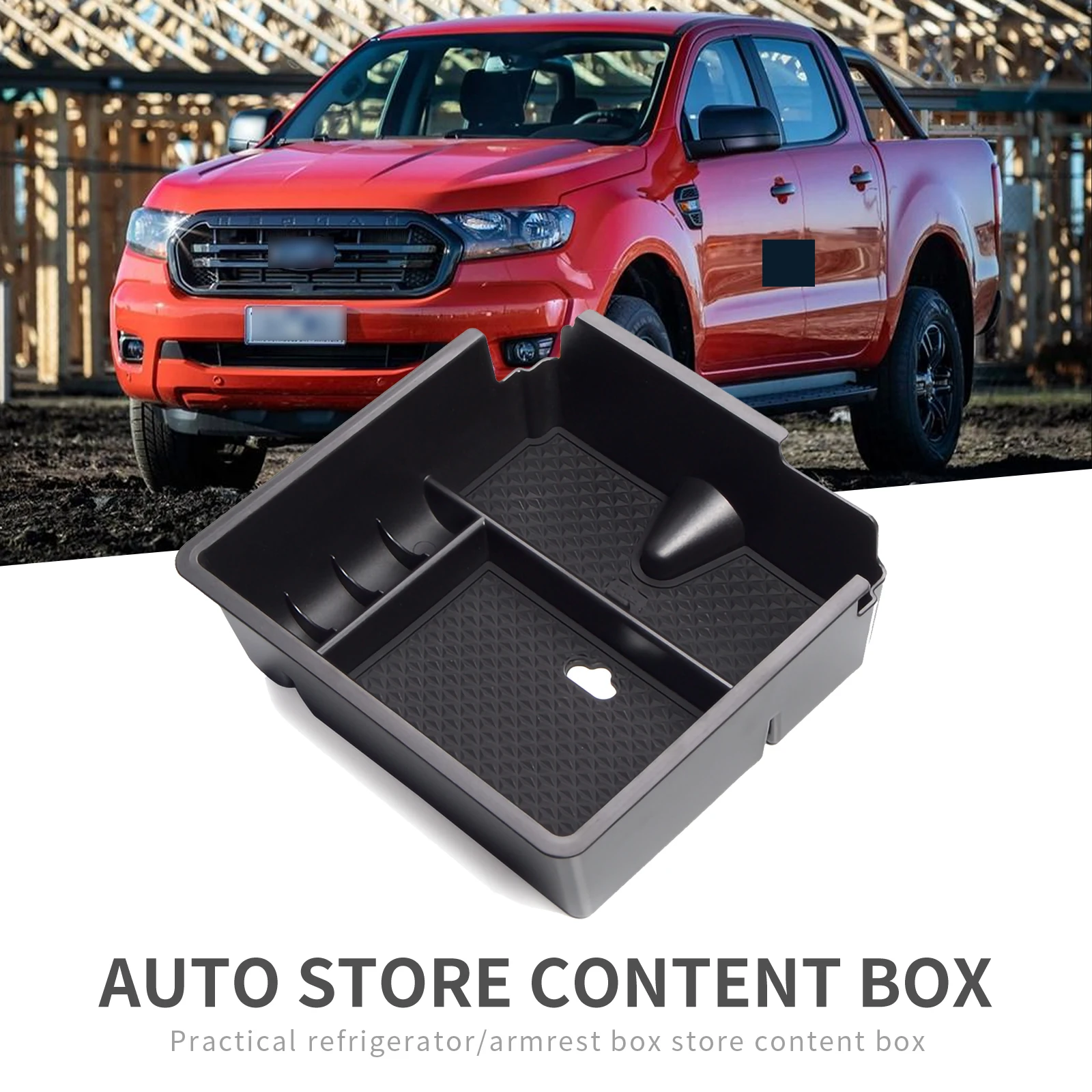 

ZUNDUO Car Armrest Box Storage Fit For Ford RANGER 2012 - 2021 Interior Accessories Stowing Tidying Central Console Container