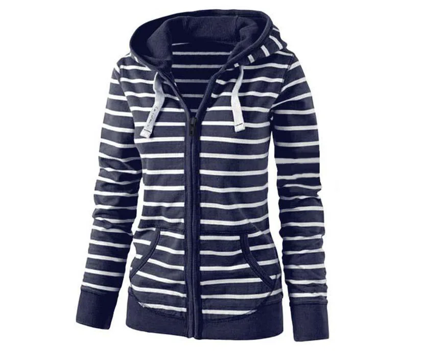 

Tops Fashion Parties Sweat Shirts Hoodies Women Hoodies Sweatshirts Ladies Autumn Winter Fall Clothing Striped New Classics