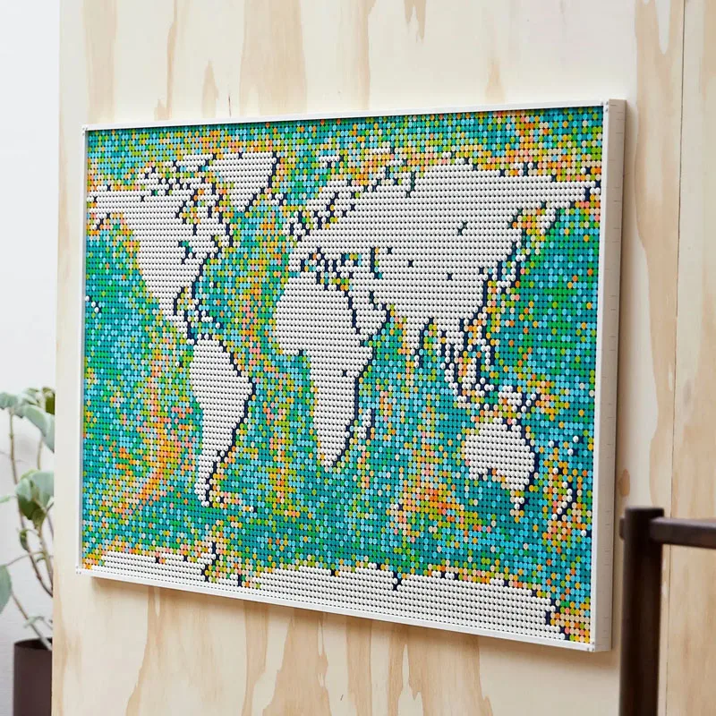 

11695 PCS Art：World Map Building Blocks Bricks Model Birthday Christmas Gifts Toys Compatible 31203