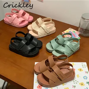 Imported Summer Children Beach Shoes Solid PVC Waterproof Child Boys Girls Sandals Casual Non Slip Pool Baref
