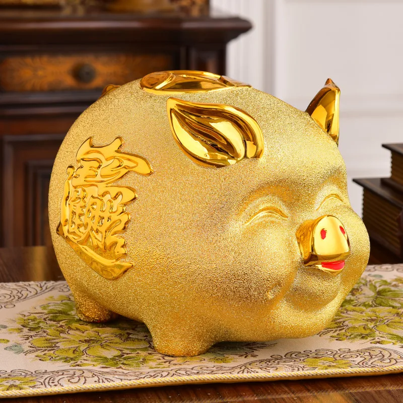 Керамическая золотая копилка креативное открытие подарок украшение на день