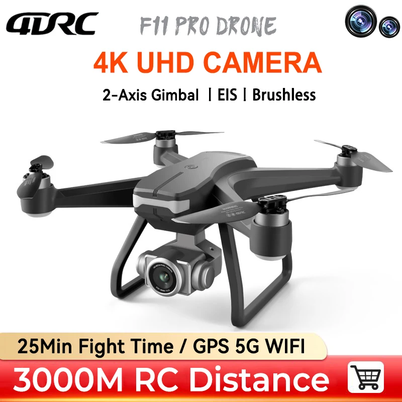 

F11 Pro 4K Drone 2-Axis Gimbal Anti-shake GPS Brushless Dual Camera Aerial Photography Foldable Aircraft 3KM RC VS SJRC F7S