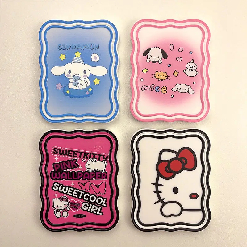 

Sanrio Kittys Kuromi Cinnamoroll почтовое кавайное мультяшное зеркало Портативное двухстороннее складное зеркало для макияжа компактный подарок для девушек