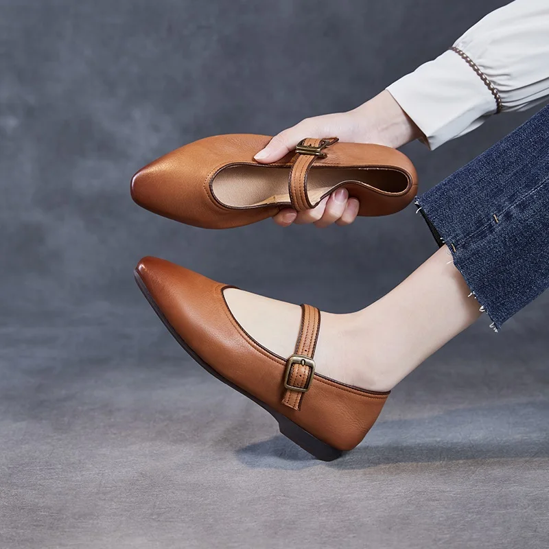 Лоферы DRKANOL женские туфли на плоской подошве удобная обувь мягкой из натуральной