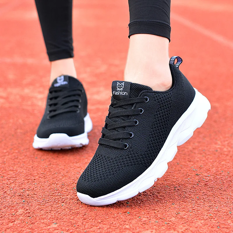 Women's Sports Shoes Flat Bottom Large Size 42  Running Shoes Mesh Surface Women Sports And Leisure Shoes Breathable Mesh Shoes