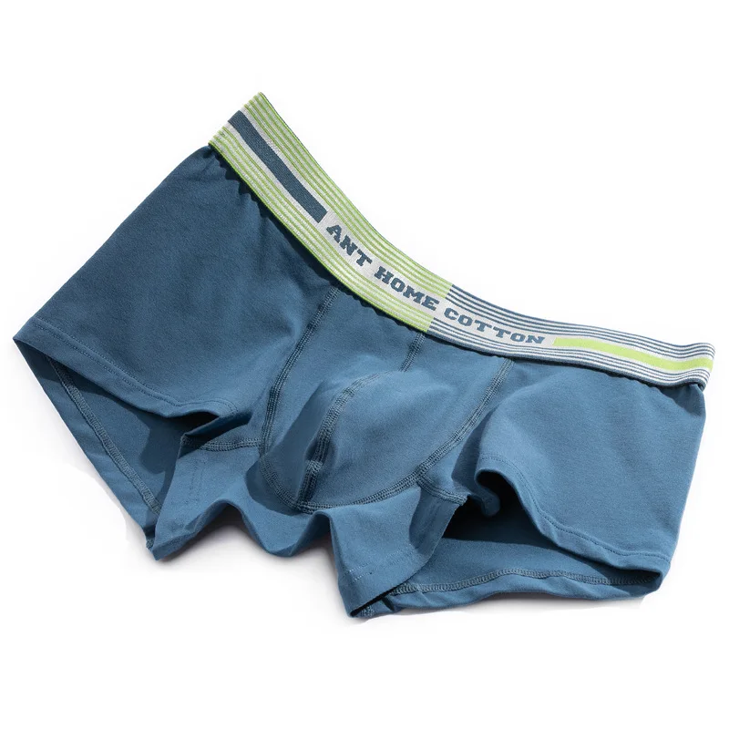 Men's Underwear Boxer Solid Color Cotton Comfortable Fashion Personalized Pants 3PCS