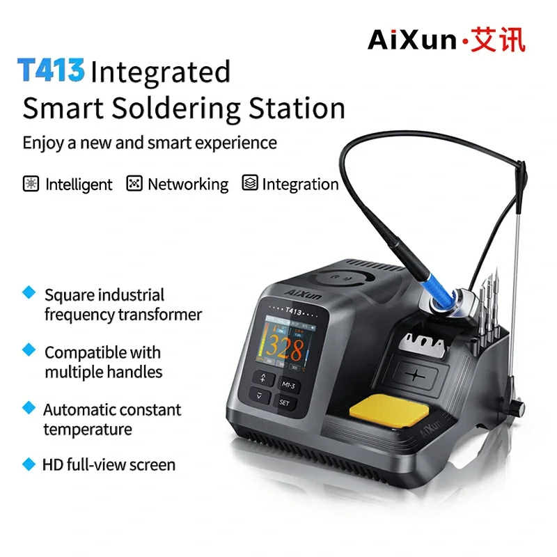 Фото Умная паяльная станция Aixun T413-T245, 200 Вт, совместимая с ручкой T225 для ремонта BGA, инструмент для сварки и разборки материнской платы №5