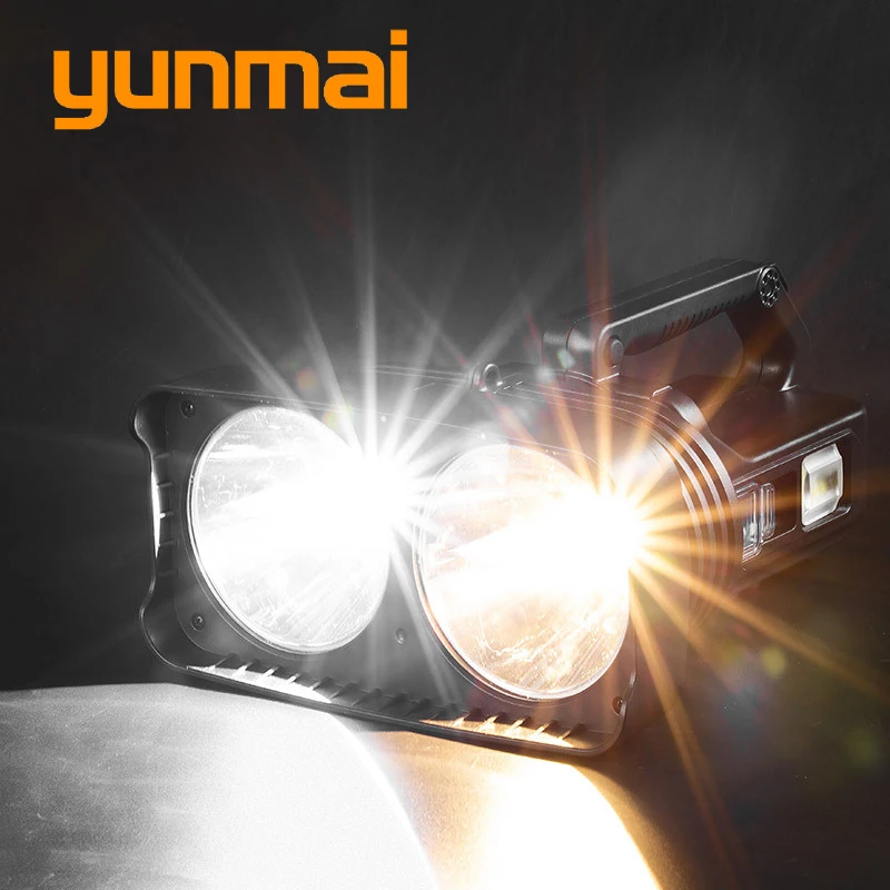 

XHP50.2 2 Colors Rechargeable Big Head Searchlight Handheld LED Flashlight Work Light Spotlight Floodling 40W Torch Lantern