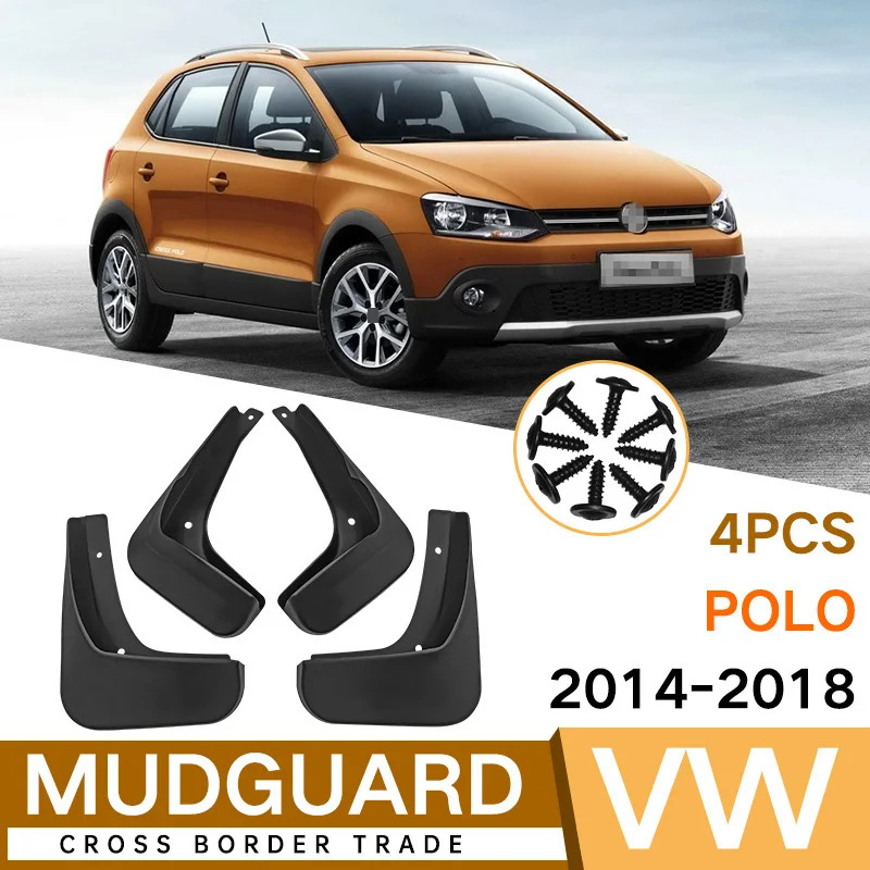 

For Volkswagen Polo 2014 To 2018 4pcs Invisible Car Wheel Mud Flaps Mudguards Mudflaps Front Rear Splash Fender Accessories