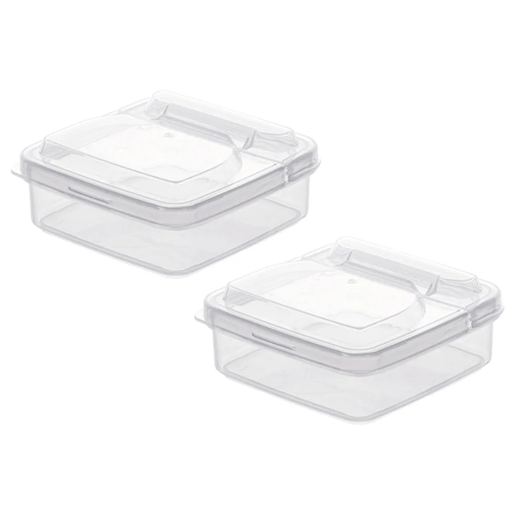 

2 Pcs Creamcheese Butter Box Food Serving Cases Bacon Storage Containers Pp Slice Fridge With Lid