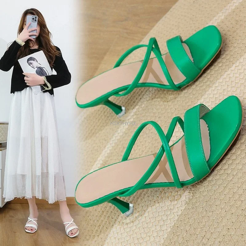 

Women Slippers Sexy High Heels Women Shoes Fashion Peep Toe Pumpe Ladies Dress Party Wedding Sandals Designer Slides Female Shoe