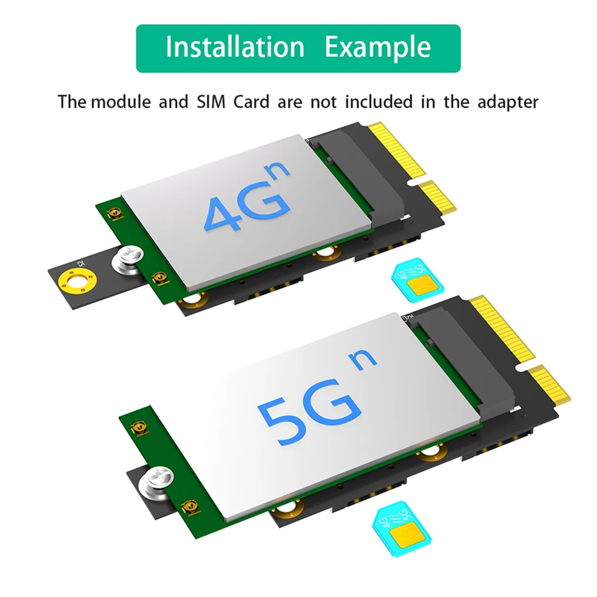 Адаптер Mini M.2 Key B к PCI-E с двумя слотами для SIM-карты NANO модуля 3G/4G/5G