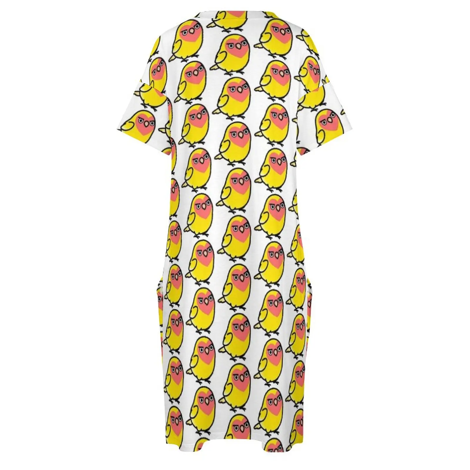 Sassy Lutino Yellow Lovebird Свободное платье с карманами для женщин женское вечернее
