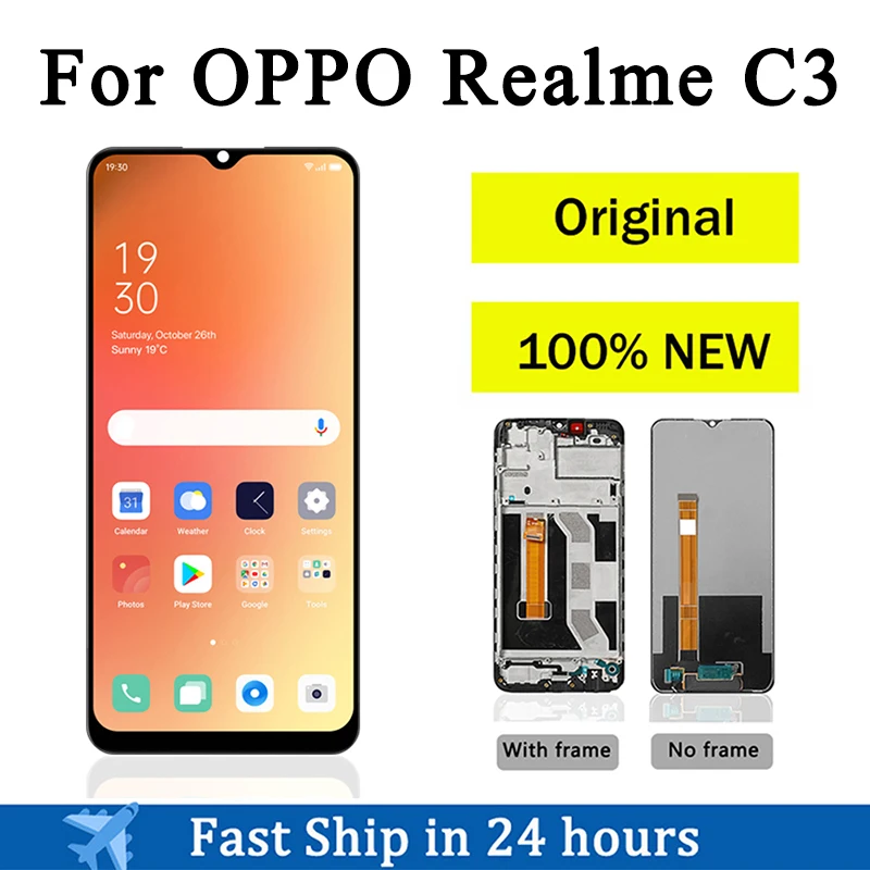 

Original For OPPO Realme C3 Display Touch Screen Digitizer Replacement Parts For Realme C3 RMX2027 RMX2021 RMX2020 LCD Screen