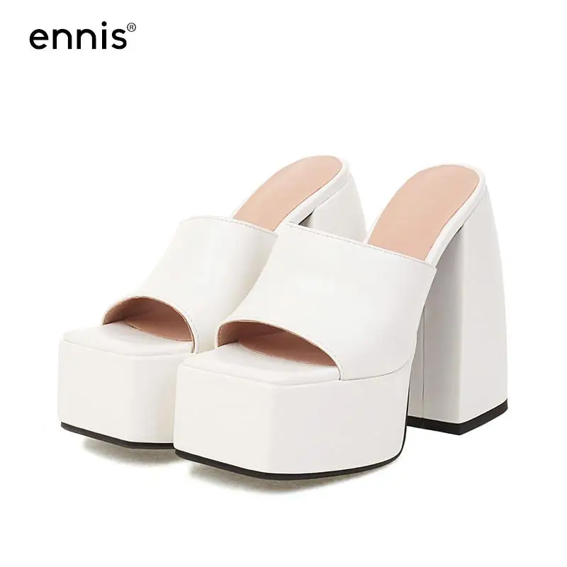 

Женские босоножки на высокой платформе Ennis, дизайнерские сандалии на массивном каблуке с открытым носком, большие размеры 34-43, яркие цвета, ...