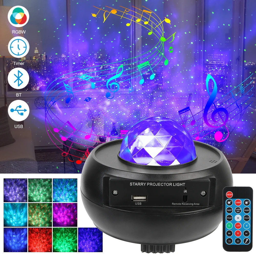 

LEEPEE Романтический Звездное небо галактика проектор звезда ночник красочные проекционные лампы светильники Blueteeth USB музыкальный плеер