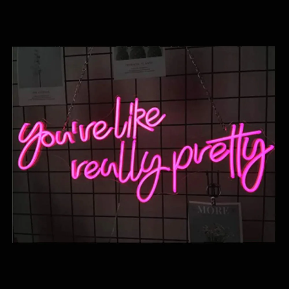 

You are Like Really Pretty Custom Handmade Real Glass Tube Bar KTV Store Home Wall Decoration Display Neon Light Sign 24"X 12"