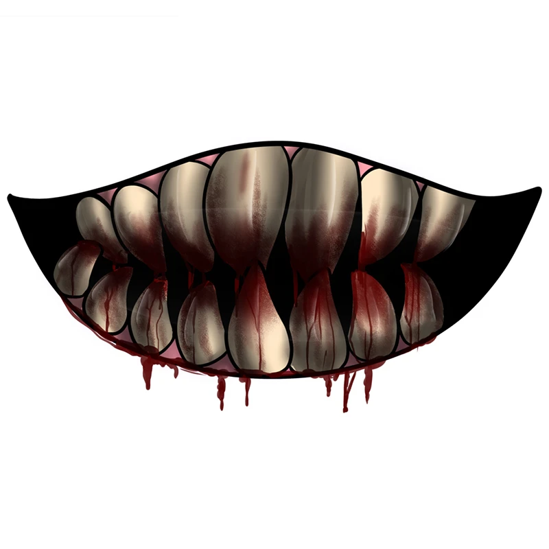 

Экстерьерные аксессуары Y417 #, страшный дьявол, зуб, шлем, автомобильные наклейки RV JDM, мотоциклетная наклейка, Забавный дом в фургоне