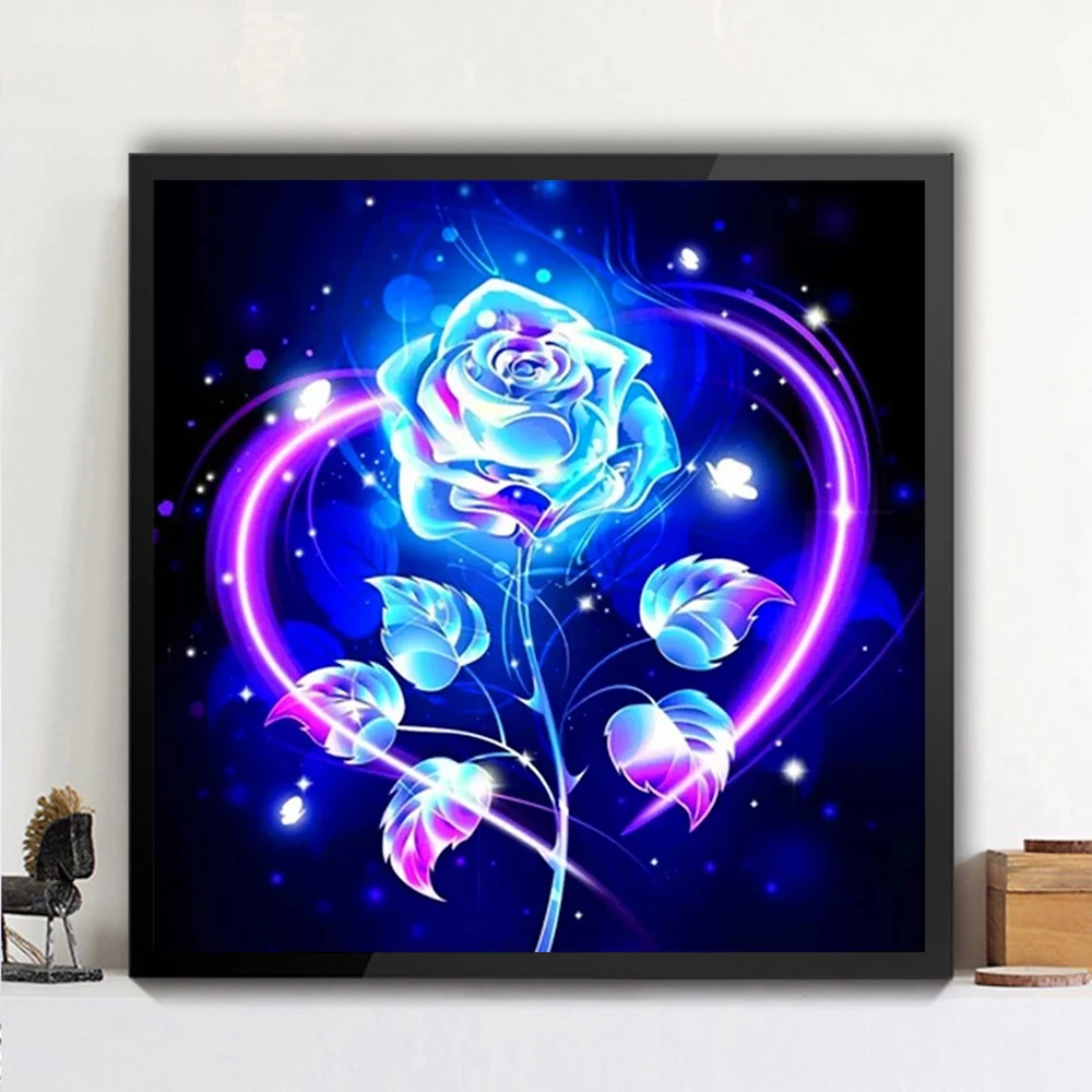 

Full SquareRound Drill 5D DIY Diamond Painting Rose flower 3D Diamond Embroidery Cross Stitch Home Decor
