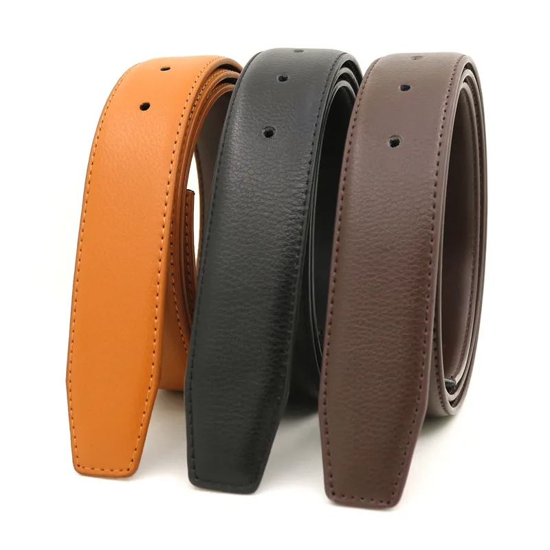 LannyQveen belt strap with holes men plate buckle belts without buckle leather belt free shipping