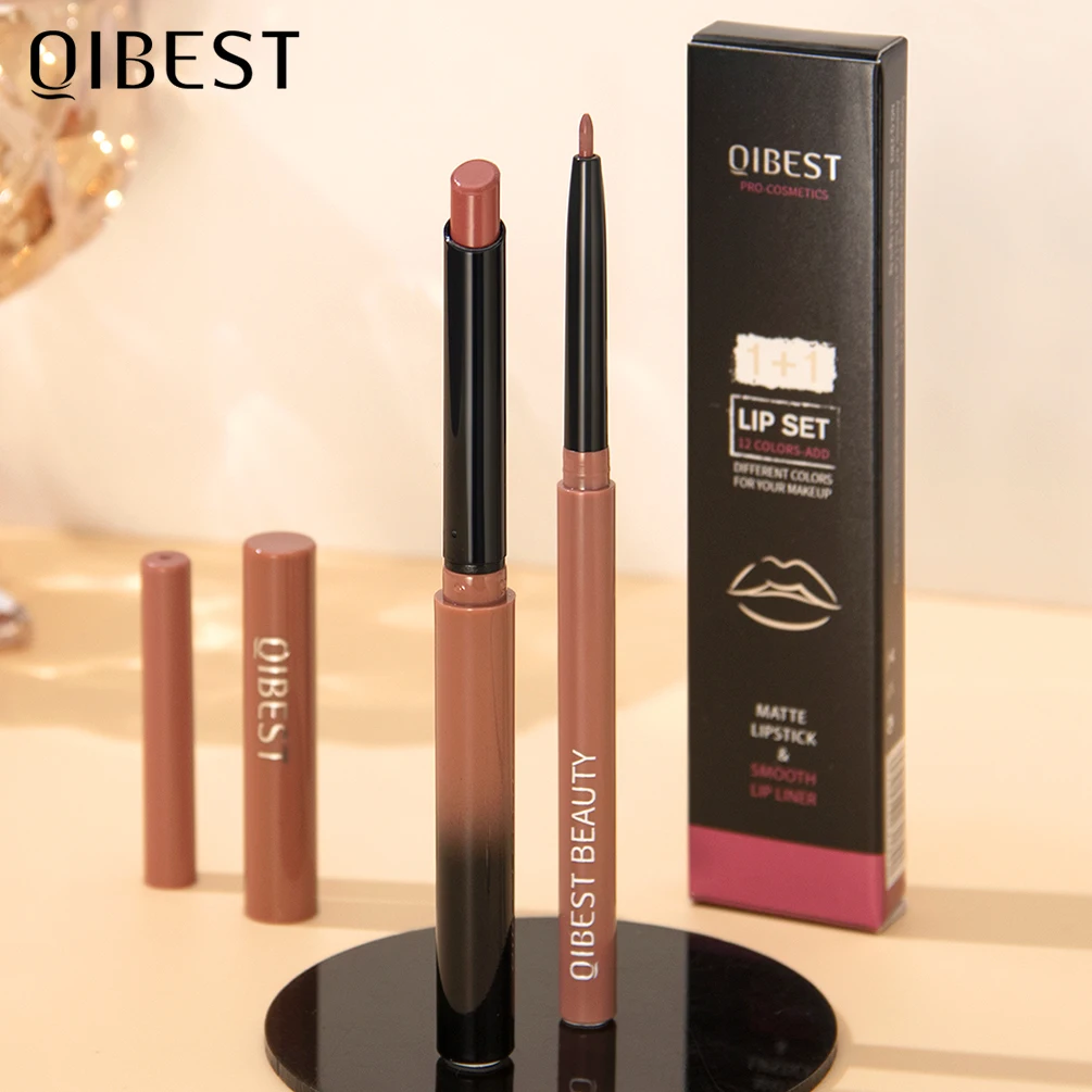 

2023 New Matte Nude Lipstick Pen Long Lasting Lipliner Lip Pencil Waterproof Lip Liner Contour Sexy Red Lip Makeup Set For Women