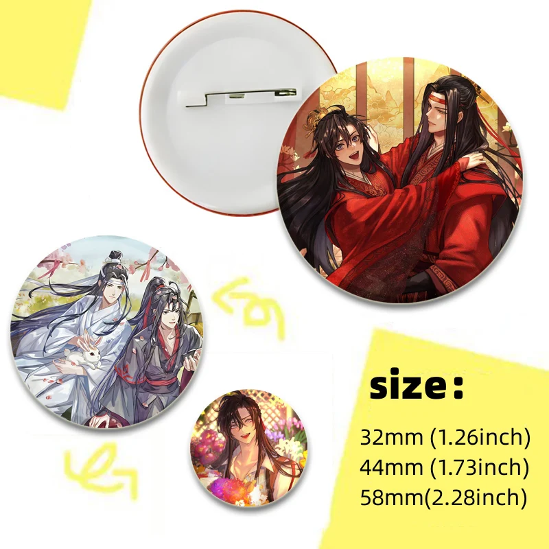 Эмалированные штифты Mo Dao Zu Shi аниме-броши Lan Zhan Wei Ying Wangji Wuxian Мультяшные аксессуары