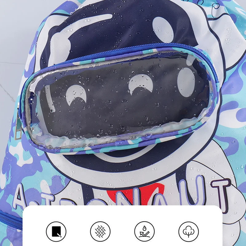 Children Waterproof Swimming Backpack Kids Outdoor Pool Beach Storage Bag Combo Dry Wet Adjustable Boys Girls Cartoon Backpacks