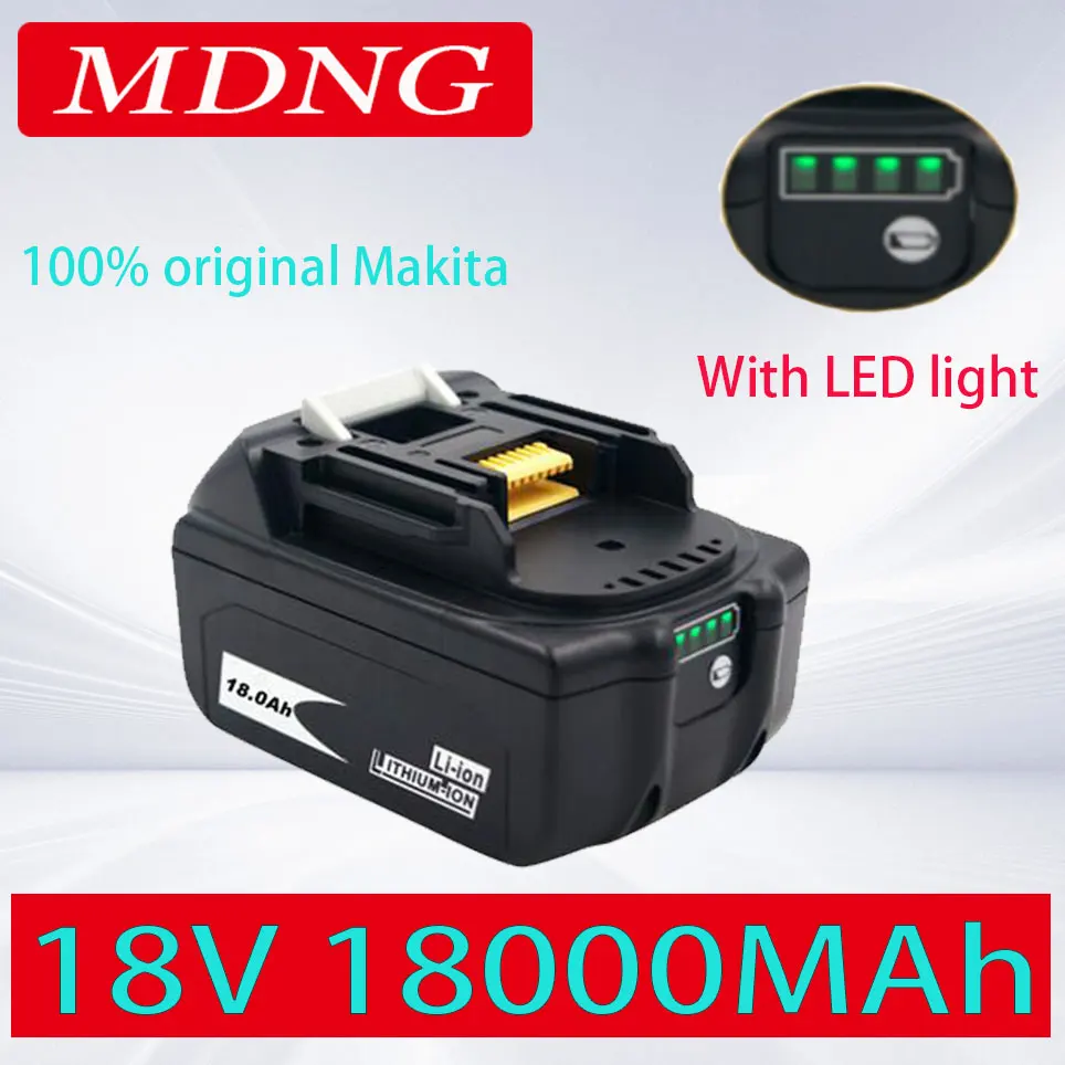 

Original 18V 18Ah Battery 18000mah Li-Ion Battery Replacement Power Battery for MAKITA BL1880 BL1860 BL1830battery+4A Charger