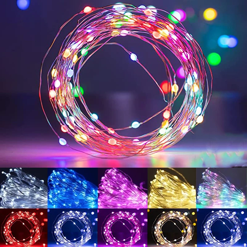 

Гирлянда из серебристой/медной проволоки, 10/5/3/2 м, USB