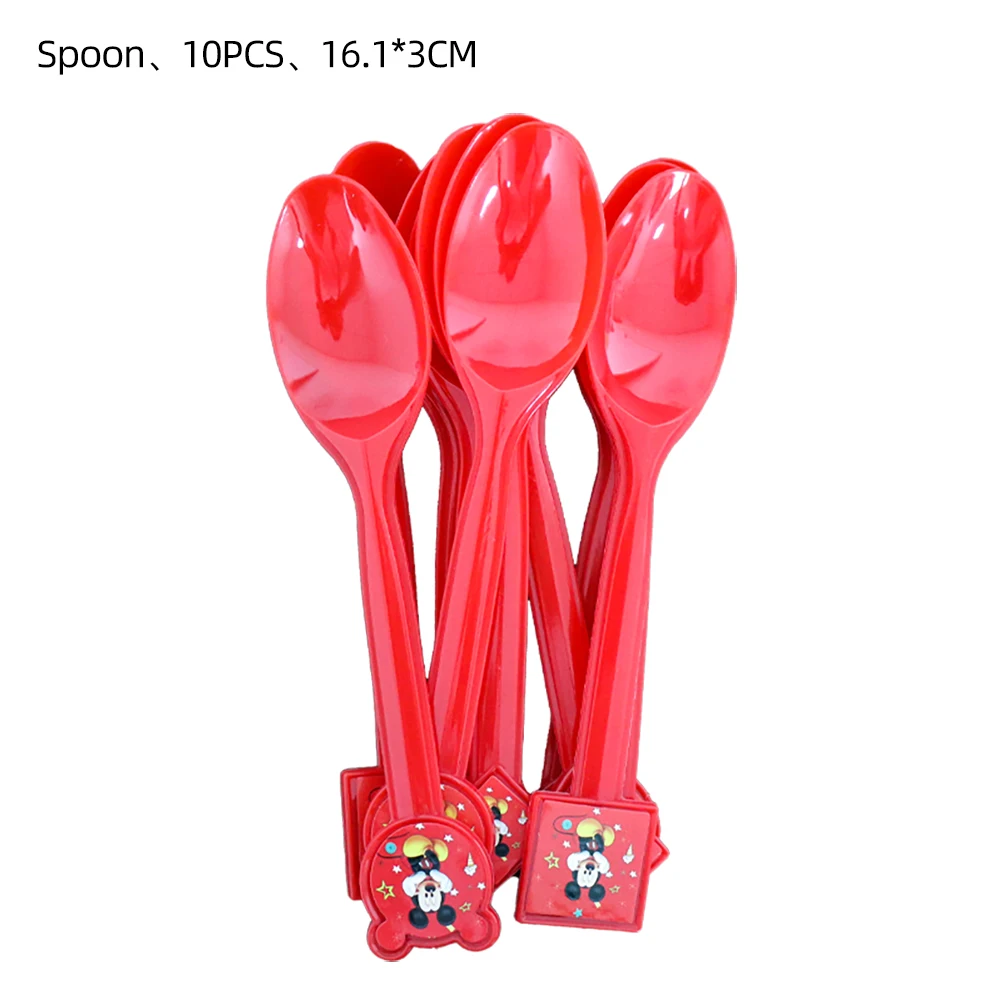 Disney Микки Маус товары для дня рождения одноразовая посуда вилка нож ложка набор