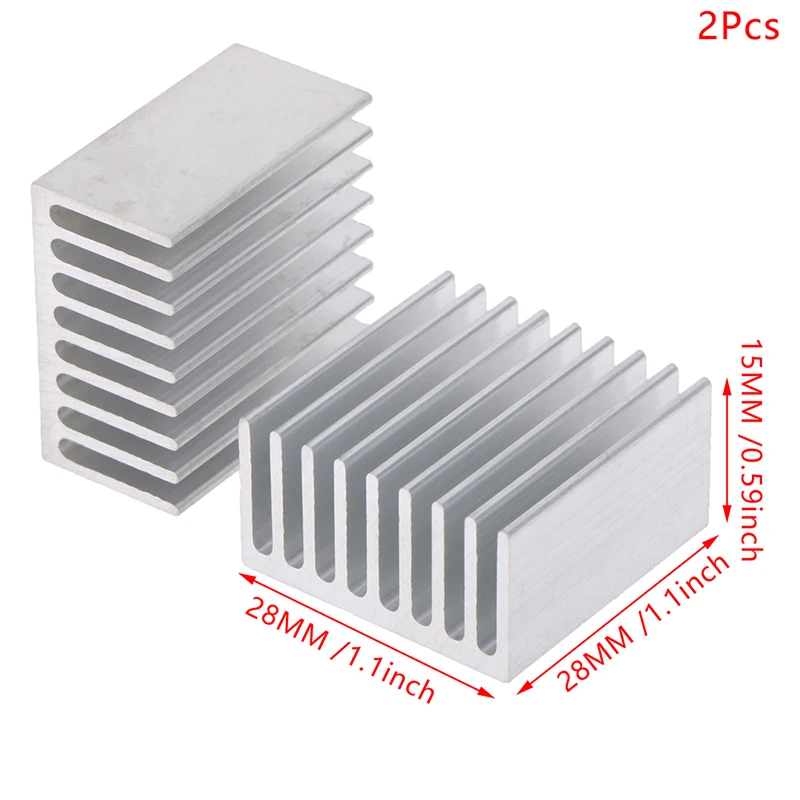 

2Pcs Extruded Aluminum Heatsink Radiator Heat Sink Cooler For Electronic LED Chip Cooling Heat Dissipation 28*28*15MM